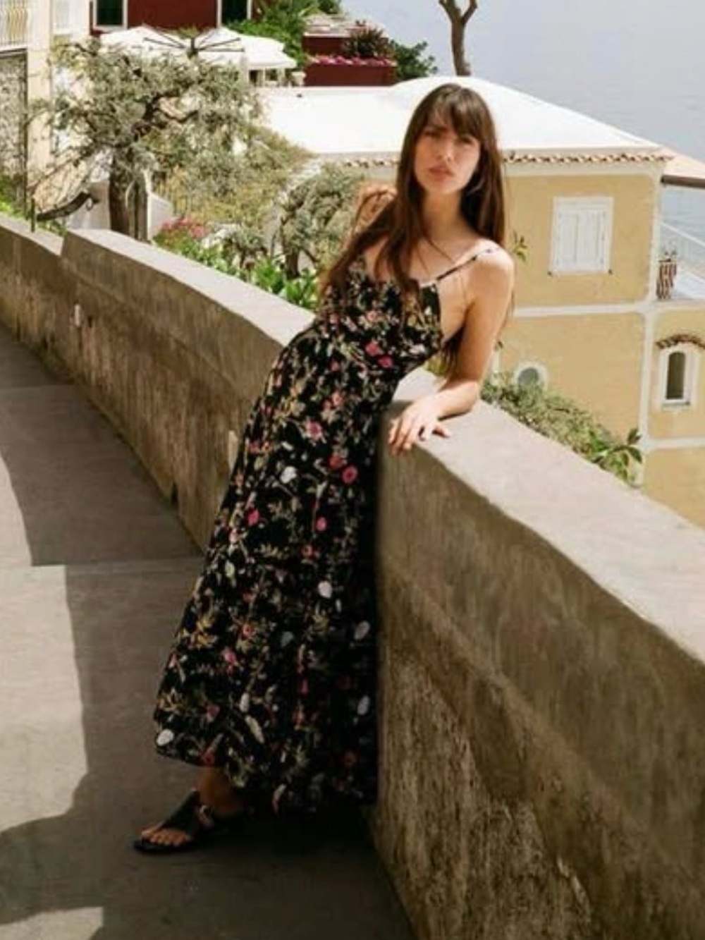 ZARA FLORAL PRINTED COTTON MIDI DRESS WITH CUTWORK EMBROIDERY M NWT.